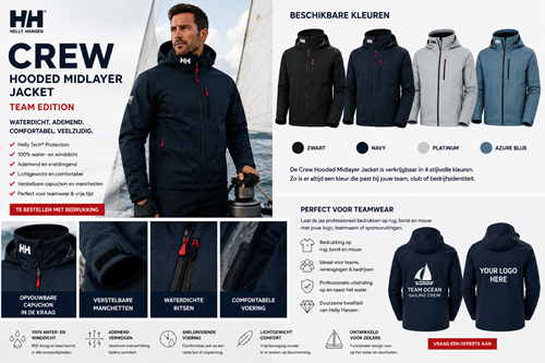 Helly Hansen Crew Hooded Midlayer Jacket - Team Edition-2