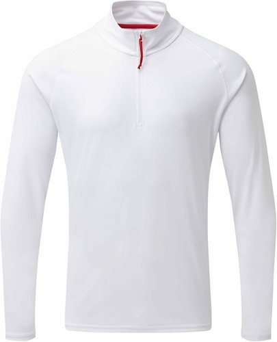 Gill Men's UV Tec Long Sleeve Zip Tee White XS